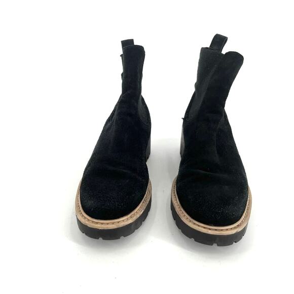 Dolce Vita Black Helen Suede Elastic Wedge Chelsea Boots - Picture 3 of 9